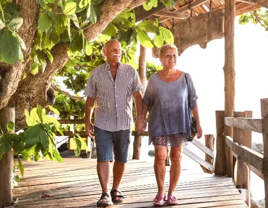 Couple walking Smiling Thailand